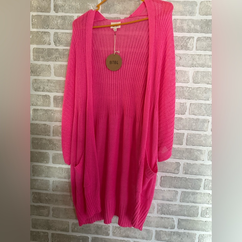 BiBi Women's Vibrant Pink Cardigan